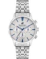 Beverly Hills Polo Club Men's VX9JE1 Movement Watch, Multi Function Display and Metal Strap, Silver - BP3367X.330