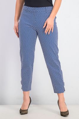 Womens Printed Capri Pants Blue/White Womens Printed Capri Pants Blue/White