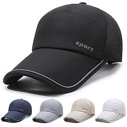 Men's Baseball Cap Sun Hat Trucker Hat Black White Polyester Fashion Casual Street Daily Letter Adjustable Sunscreen Breathable Lightinthebox