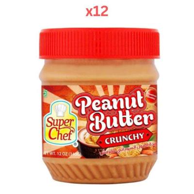 Super Chef Peanut Butter Crunchy 340Ml (Pack Of 12)