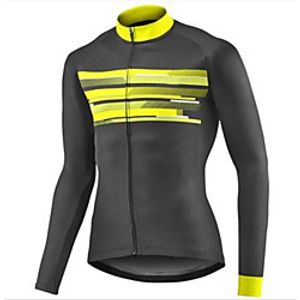 CAWANFLY Men's Long Sleeve Cycling Jersey Dark Gray Bike Tracksuit Jersey Top Road Bike Cycling Quick Dry Sports Clothing Apparel  Micro-elastic Lightinthebox