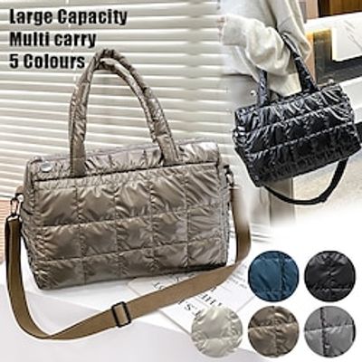Women's Handbag Crossbody Bag Shoulder Bag Gym Bag Duffle Bag Boston Bag Polyester Outdoor Shopping Daily Zipper Large Capacity Lightweight Durable Solid Color Quilted Black White Champagne Lightinthebox