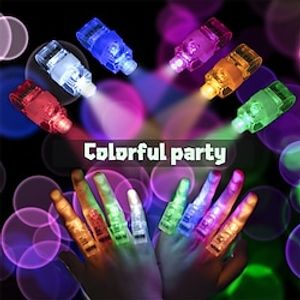 Kids LED Finger Lights Birthday Party Supplies Assorted Rave Laser Toys 6 Colors 30/50/60 Pieces miniinthebox