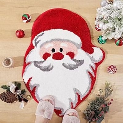 Cashmere Christmas Floor Mat Non Slip Entry Mat Christmas Floor Mat Red Household Bedroom Living Room Carpet Outside the Door Lightinthebox