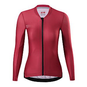 21Grams Women's Long Sleeve Cycling Jersey Spandex Red Dark Navy Polka Dot Bike Top Mountain Bike MTB Road Bike Cycling Quick Dry Moisture Wicking Sports Clothing Apparel / Stretchy / Athleisure miniinthebox