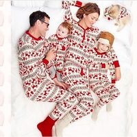 Family Christmas Pajamas Graphic Home Print Red Long Sleeve Mommy And Me Outfits Active Matching Outfits Lightinthebox - thumbnail