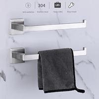 2 Pcs Hand Towel Holder Bath Towel Ring Bathroom Towel Rack Kitchen Square Hand Towel Bar Hangers Stainless Steel Wall Mounted 2 Pack Brushed Nickel Gold Chrome Black Black and Gold Lightinthebox