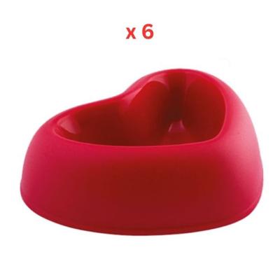 Georplast That's Amore Plastic Pet Bowl Large - Red (Pack of 6)