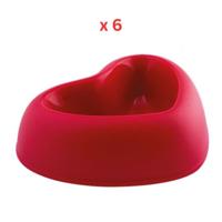 Georplast That's Amore Plastic Pet Bowl Large - Red (Pack of 6)