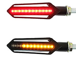 2PCS Motorcycle Turn Signals Tail Light LED Flowing Water Flashing Blinker Brake/Running Light DRL Flasher Tail Lamp for Honda miniinthebox