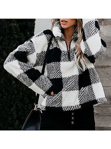 Autumn and winter new fashion color matching casual polar fleece jacket