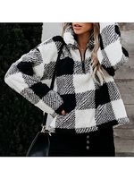 Autumn and winter new fashion color matching casual polar fleece jacket - thumbnail