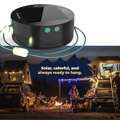 2pcs 1PC Solar Camping String Lights Phone Charger Portable LED Strip Lamp Rechargeable via Solar or USB 5.5m Cord for Outdoor Waterproof miniinthebox
