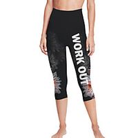 21Grams Women's High Waist Yoga Pants Capri Leggings Tummy Control Butt Lift Breathable Black Fitness Gym Workout Running Summer Sports Activewear High Elasticity Lightinthebox - thumbnail