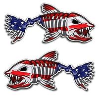 1pair Car Styling Creative USA America Flag BoneFish Car Decorative Decal Cartoon PVC Waterproof Car Body Sticker Pattern Vinyl miniinthebox - thumbnail