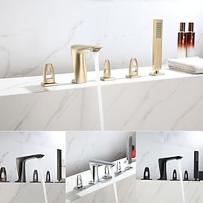 Bathtub Faucet - Modern Contemporary Electroplated Roman Tub Ceramic Valve Bath Shower Mixer Taps miniinthebox Bathtub Faucet - Modern Contemporary Electroplated Roman Tub Ceramic Valve Bath Shower Mixer Taps miniinthebox