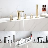 Bathtub Faucet - Modern Contemporary Electroplated Roman Tub Ceramic Valve Bath Shower Mixer Taps miniinthebox