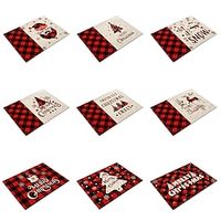 Red Christmas Meal Mat Nordic Style Household Cup Mat Insulated Bowl and Plate Mat Hollowed out Western Meal Mat Cross Border Table Mat miniinthebox - thumbnail