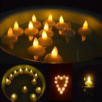 12 Led Flameless Floating Candle Waterproof Battery Flickering Led Tea Lights Float On Water For Wedding Party Centerpiece Pool And Spa (warm Whit Lightinthebox