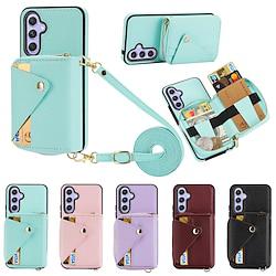 Phone Case For Samsung Galaxy S24 Ultra Plus S23 Ultra Plus S22 Plus Ultra A55 A35 A25 A15 5G A54 A34 A14 A53 A33 A23 A13 Back Cover with Stand Holder with Lanyard Card Slot Retro TPU PU Leather Lightinthebox