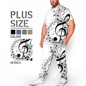 Men's Plus Size T-shirt Suits Big and Tall 3D Print Crew Neck Short Sleeves Spring  Summer Fashion Streetwear Casual Outdoor Daily Tops Lightinthebox