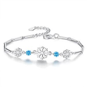 Women's Classic Snowflake Ladies Fashion Birthstones Alloy Bracelet Jewelry Silver / Light Blue For Party Festival miniinthebox