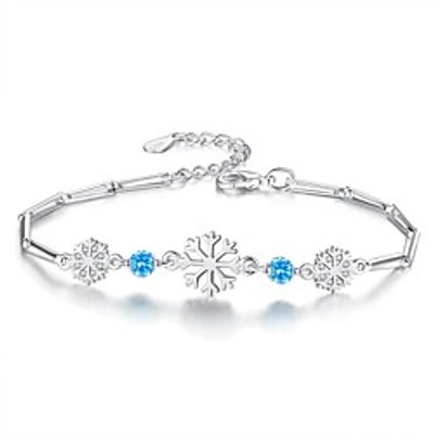 Women's Classic Snowflake Ladies Fashion Birthstones Alloy Bracelet Jewelry Silver / Light Blue For Party Festival miniinthebox