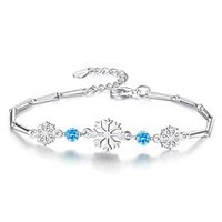 Women's Classic Snowflake Ladies Fashion Birthstones Alloy Bracelet Jewelry Silver / Light Blue For Party Festival miniinthebox - thumbnail