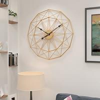 Retro Nordic Type Iron Art Large Silent Hanging Wall Clock Mute Hanger Clocks Home Living Room Bedroom Decoration Accessories 50 / 60 cm Gold Black Lightinthebox