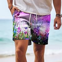 Geometric Patchwork Men's Board Shorts Hawaiian Shorts Swim Trunks Drawstring with Mesh lining Elastic Waist Holiday Beach Wear Lightinthebox