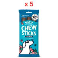 Lily's Kitchen Dog Chew Sticks With Salmon Dog Treats 120G Pack Of 5