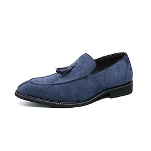 Men's Loafers  Slip-Ons Tassel Loafers Plus Size Vintage Business Casual Daily PU Blue Purple Summer miniinthebox