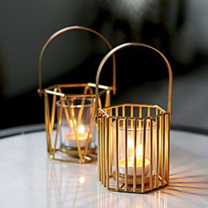 soft time cross-border amazon hollow candle cup gold light luxury creative ornaments pumpkin lantern iron candle holder miniinthebox