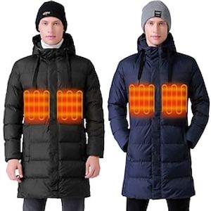 Arrival Long Section Heated Jackets Usb Heater Men Down Heating Coat Winter Warm Cotton Hooded Outdoors Windbreakers miniinthebox