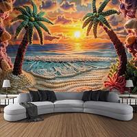 Palm Trees Painting Hanging Tapestry Wall Art Large Tapestry Mural Decor Photograph Backdrop Blanket Curtain Home Bedroom Living Room Decoration Lightinthebox