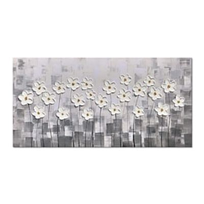 Oil Painting Handmade Hand Painted Wall Art Abstrac 3D Palette Knife White Flower Living Room Home Decoration Decor Rolled Canvas No Frame Unstretched Lightinthebox
