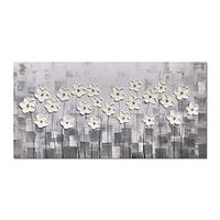 Oil Painting Handmade Hand Painted Wall Art Abstrac 3D Palette Knife White Flower Living Room Home Decoration Decor Rolled Canvas No Frame Unstretched Lightinthebox - thumbnail