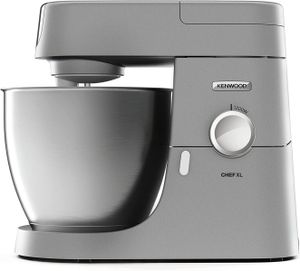 Kenwood Stand Mixer Kitchen Machine Metal Body CHEF XL 1200W with 6.7L Stainless Steel Bowl, K-Beater, Whisk, Dough Hook, Glass Blender, Meat Grinder, Multi Mill KVL4230S Silver