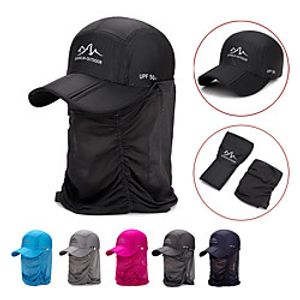 Women's Men's Hiking Hat Hiking Cap 1 PCS Outdoor Windproof Breathable Quick Dry Ultraviolet Resistant Hat Solid Color Polyester Taffeta Black Fuchsia Blue for Fishing Climbing Beach Lightinthebox