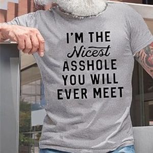 Men's T shirt Tee Hot Stamping Graphic Letter Crew Neck Street Casual Print Short Sleeve Tops Basic Fashion Classic Comfortable White Black Light gray Lightinthebox