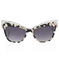 Frankie Morello Chic Cat Eye Sunglasses with Pearly Accent (FRMO-22075)