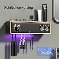 Toothbrush Sanitizer -Toothbrush Sanitizer And Holder - 6 Toothbrush Slots Timing Function - Cordless Wall Mounted Toothbrushsterlilizer Tooth Brushcleaner For Bathroom Lightinthebox