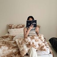 Light Luxury High End Rabbit Hair Fur and Fur Blanket Long Hair Nap Blanket Winter Thickened Sofa Blanket Bed End Towel Faux Fur Throw Like Lola Blanket Lightinthebox - thumbnail