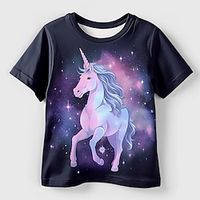 Girls' 3D Unicorn Tee Shirt Short Sleeve 3D Print Fall Winter Active Fashion Cute Polyester Kids 3-12 Years Crew Neck Outdoor Casual Daily Regular Fit miniinthebox Girls' 3D Unicorn Tee Shirt Short Sleeve 3D Print Fall Winter Active Fashion Cute Polyester Kids 3-12 Years Crew Neck Outdoor Casual Daily Regular Fit miniinthebox