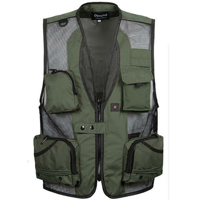 Outdoor Mesh Quick-Drying Multi-Pockets Fishing Photographic Loose Waistcoat For Men - thumbnail