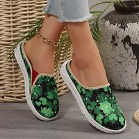 Women's Sneakers Slip-Ons Comfort Shoes Office Daily Flowers Wedding Flats Embroidery Flat Heel Round Toe Elegant Comfort Walking Canvas Loafer Yellow Red Green Lightinthebox