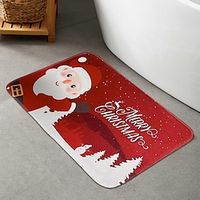 Christmas Front Door Mats Outdoor Indoor Kitchen Mat, Santa Claus Hanging Upside Down Red Background Cushion Case Pillowcase for Sofa Couch Bed, Living Room, Bedroom Decorative Lightinthebox - thumbnail