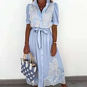 Women's A Line Dress Maxi long Dress Light Blue Sleeveless Solid Color Spring Summer Casual 2021 S M L XL XXL XXXL miniinthebox