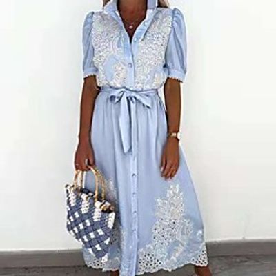 Women's A Line Dress Maxi long Dress Light Blue Sleeveless Solid Color Spring Summer Casual 2021 S M L XL XXL XXXL miniinthebox