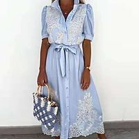 Women's A Line Dress Maxi long Dress Light Blue Sleeveless Solid Color Spring Summer Casual 2021 S M L XL XXL XXXL miniinthebox - thumbnail